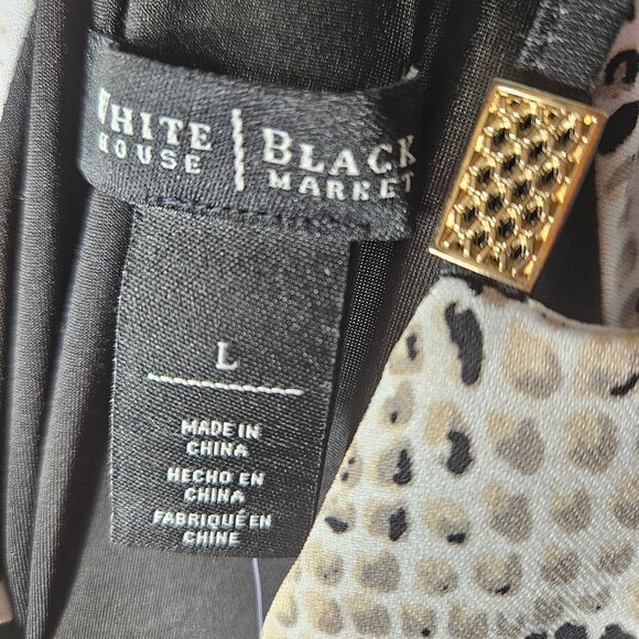 Black Floral Maxi Dress With Strappy Back & Snake Print Trim L - Picture 8 of 9